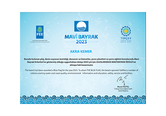 Akra Kemer Mavi Bayrak Odul 1