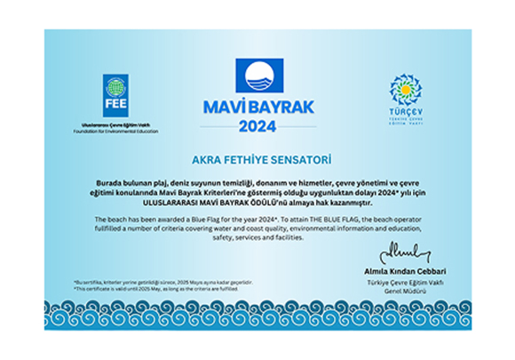 Akra Fethiye Mavi Bayrak Belge 4
